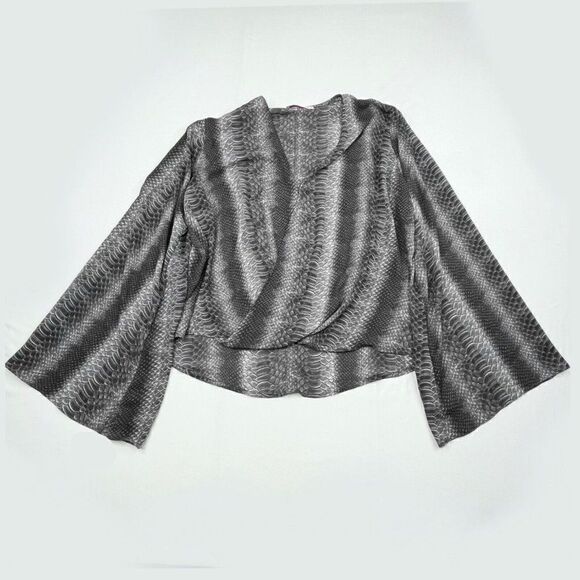 Buddy Love Snakeskin Print Long Sleeve Blouse - Picture 1 of 6